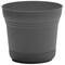 Bloem Saturn Round Planter With Saucer Tray: 12" - Charcoal - Durable Plastic Pot, Matte Finish, Removable Saucer, For Indoor & Outdoor Use, Gardening, 3 Gallon Capacity